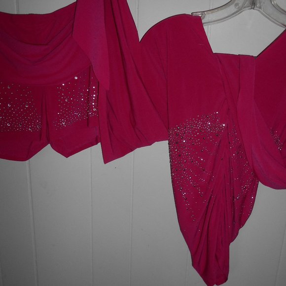 Unique 2 piece Pink Studded Outfit -- Shorts & Top Adult Size - Picture 1 of 7